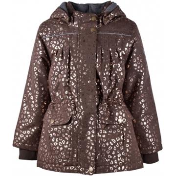 Mikk-Line - Fashion Pige jakke m. guldprint//Chocolate Brown